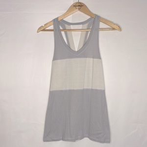 Lululemon Womens Small/medium Greyish Blue and White Racerback Tank Top